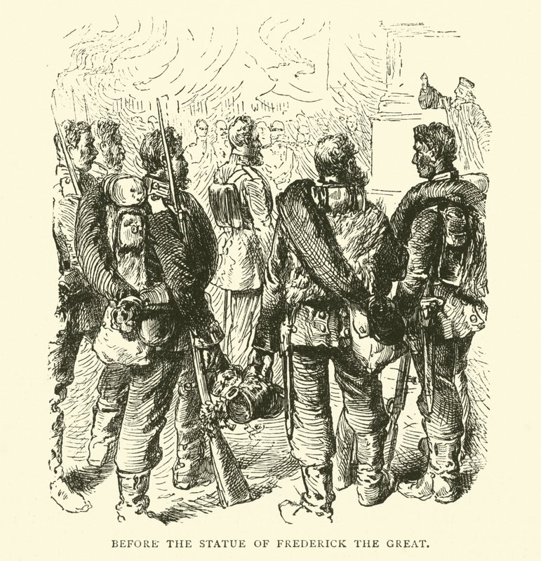 फ्रेडरिक द ग्रेट की प्रतिमा से पहले, मई 1871 द्वारा अंग्रेजी स्कूल