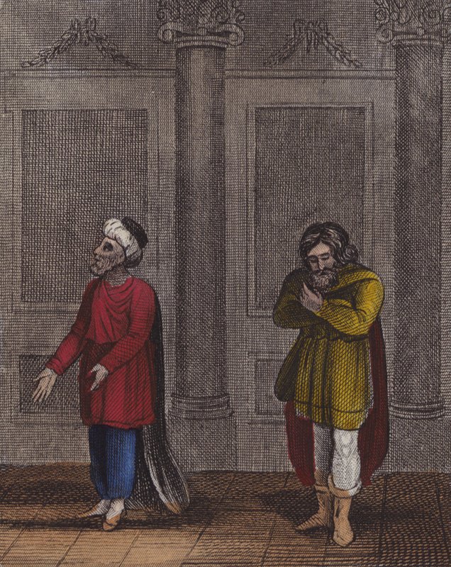देखिए कैसे पापी असहमत होते हैं... (रंगीन उत्कीर्णन) द्वारा अंग्रेजी स्कूल