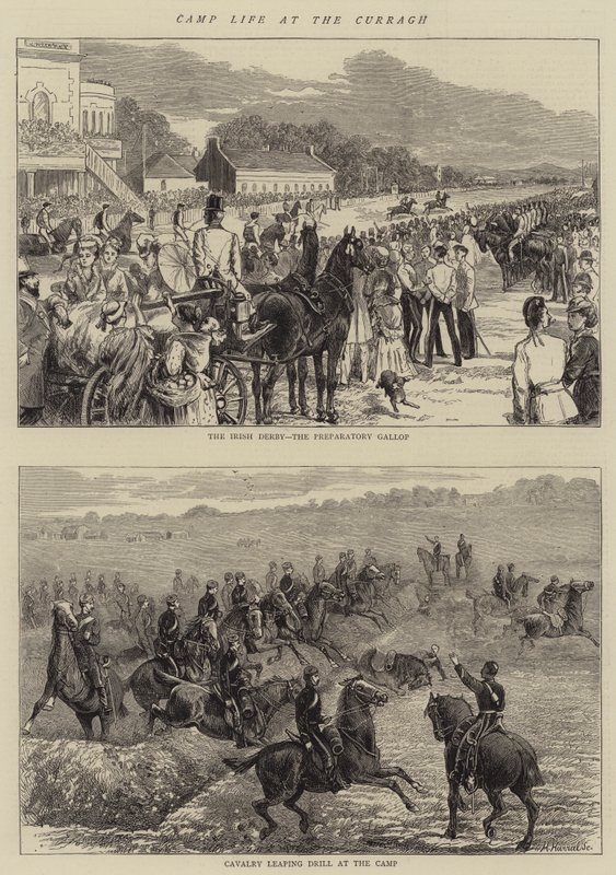 Curragh पर शिविर जीवन (उत्कीर्णन) द्वारा अंग्रेजी स्कूल