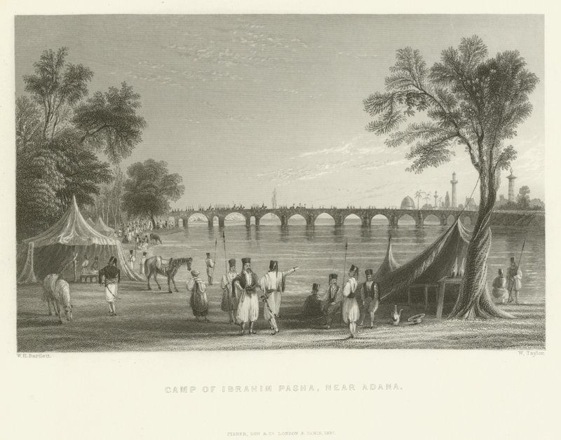 1837 में अदाना, तुर्की के पास इब्राहिम पाशा का शिविर द्वारा अंग्रेजी स्कूल