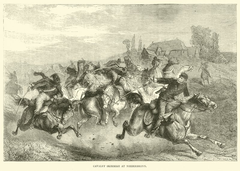 जुलाई 1870 को नीडेरब्रोन में कैवलरी स्कर्मिश द्वारा अंग्रेजी स्कूल