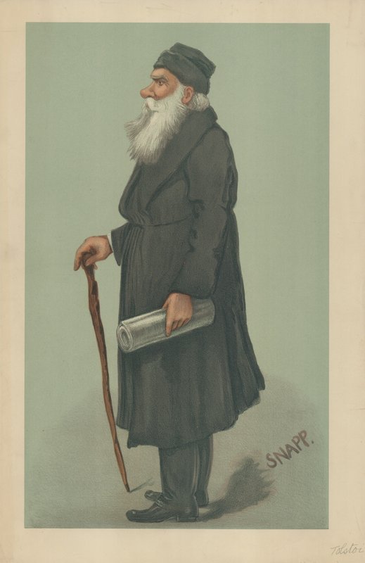 काउंट ल्योफ निकोलाइविच टॉलस्टोई, 24 अक्टूबर 1901, वैनिटी फेयर कार्टून द्वारा अंग्रेजी स्कूल