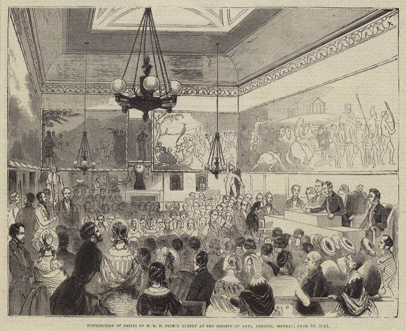 एचआरएच प्रिंस अल्बर्ट द्वारा कला के समाज, एडेल्फी में सोमवार, 10 जून 1844 को पुरस्कार का वितरण द्वारा अंग्रेजी स्कूल