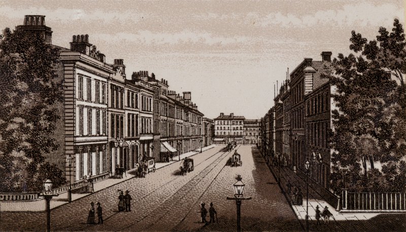 डोनेगल प्लेस, बेलफास्ट 1880 (लिथो) द्वारा अंग्रेजी स्कूल