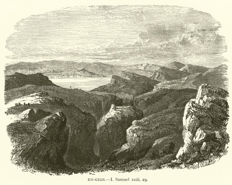 एन-गेदी, आई, सैमुअल, xxiii, 29 (उत्कीर्णन) द्वारा अंग्रेजी स्कूल