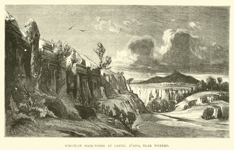 Viterbo के पास, Castel dAsso में Etruscan Rock-Tombs द्वारा अंग्रेजी स्कूल