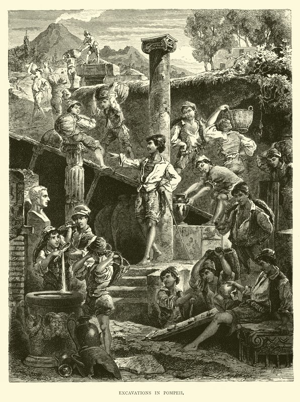 पोम्पेई में उत्खनन द्वारा अंग्रेजी स्कूल