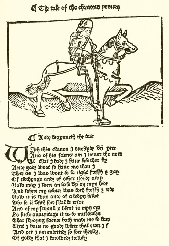 Caxton द्वारा मुद्रित Chaucers Canterbury किस्से के दूसरे संस्करण से द्वारा अंग्रेजी स्कूल