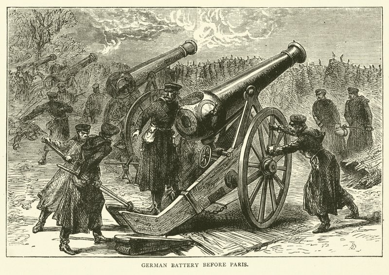 पेरिस से पहले जर्मन बैटरी, जनवरी 1871 द्वारा अंग्रेजी स्कूल