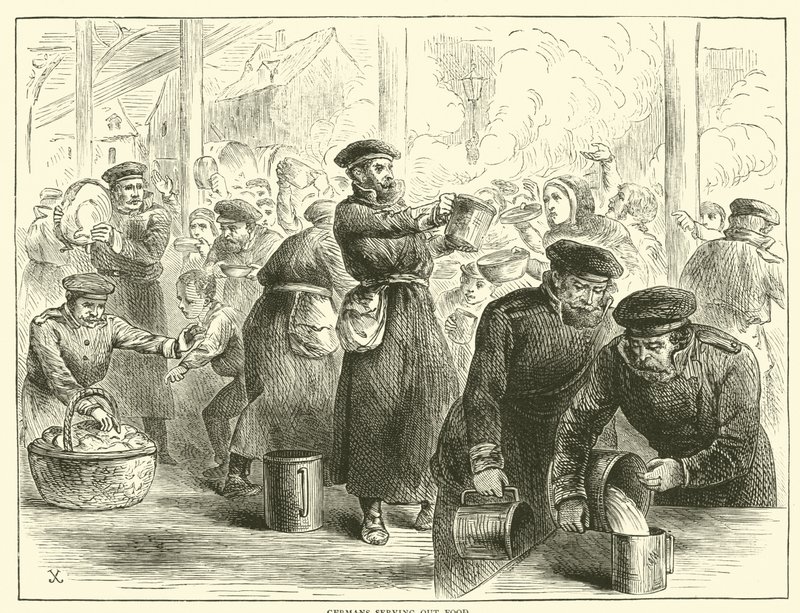 भोजन की सेवा करने वाले जर्मन, जनवरी 1871 द्वारा अंग्रेजी स्कूल