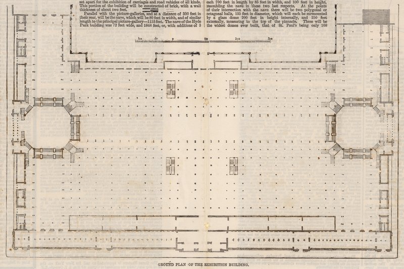 1862 के अंतर्राष्ट्रीय प्रदर्शनी भवन की ग्राउंड योजना द्वारा अंग्रेजी स्कूल