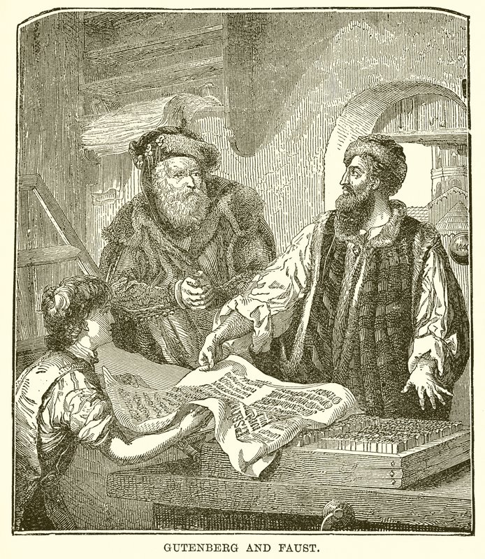 गुटेनबर्ग और Faust द्वारा अंग्रेजी स्कूल
