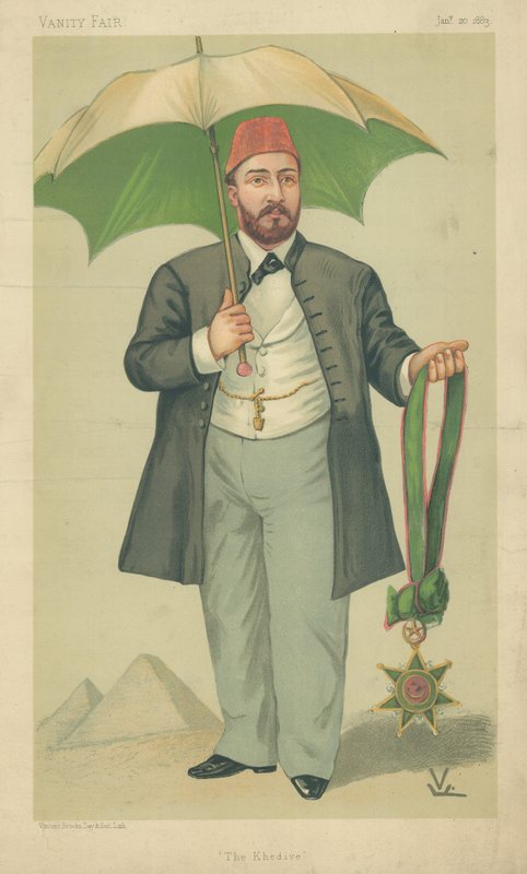 HH Mehemed Tewfik-Pasha, मिस्र का खेडिव, द खेडिव, 20 जनवरी 1883, वैनिटी कार्टून द्वारा अंग्रेजी स्कूल