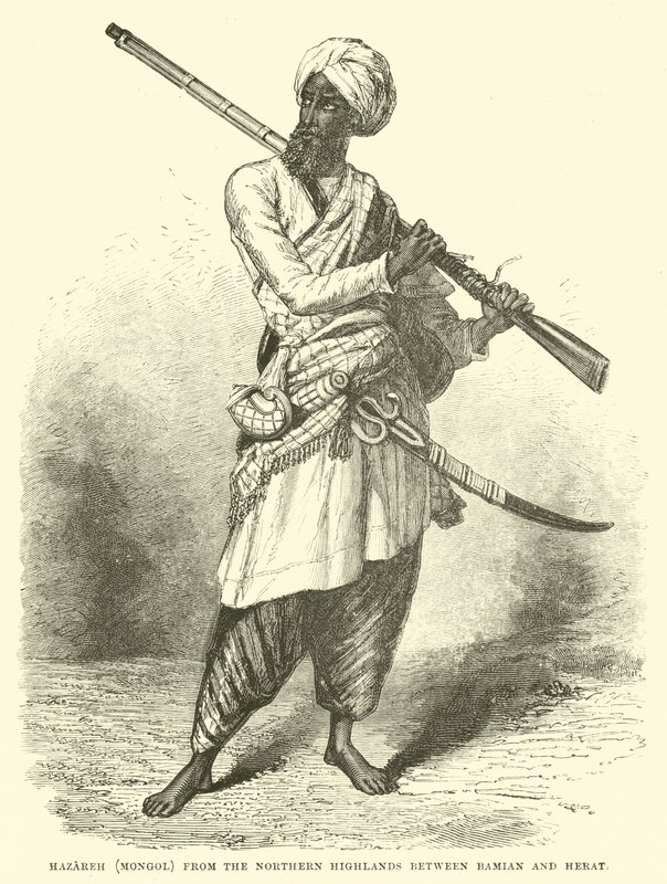 बामियान और हेरात के बीच उत्तरी हाइलैंड्स से हज़ारेह (मंगोल) द्वारा अंग्रेजी स्कूल