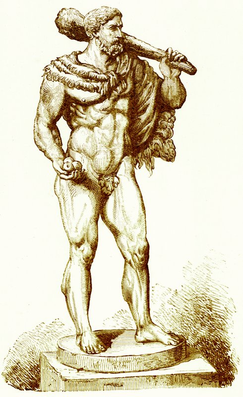 हरक्यूलिस, विक्टर ड्यूरी द्वारा रोम के इतिहास का चित्रण, 1884 (डिजिटल रूप से बढ़ी हुई छवि) प्रकाशित द्वारा अंग्रेजी स्कूल