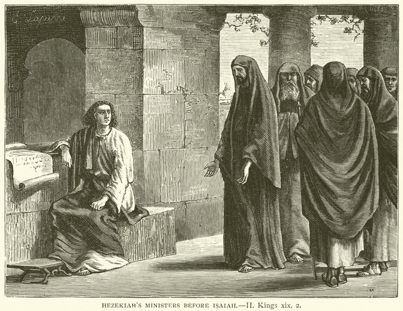 यशायाह से पहले हिजकिय्याह के मंत्री, II, किंग्स, xix, 2 (उत्कीर्णन) द्वारा अंग्रेजी स्कूल