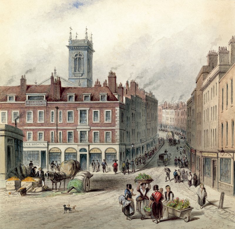Holborn Bridge (wc कागज पर) द्वारा अंग्रेजी स्कूल