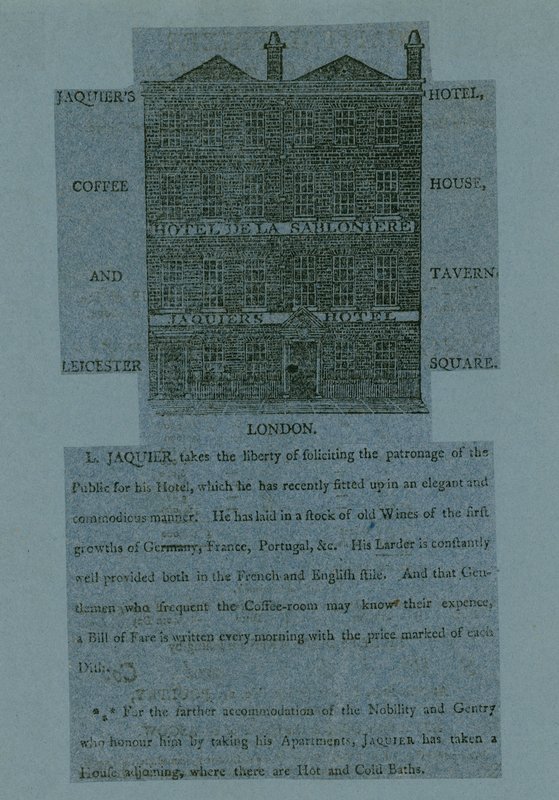 होटल डे ला सलोनीयर; जैक्वियर्स होटल, लीसेस्टर स्क्वायर, लंदन द्वारा अंग्रेजी स्कूल