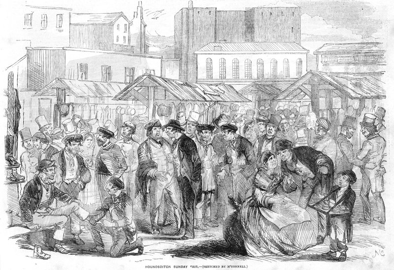 Houndsditch Sunday Fair, London द्वारा अंग्रेजी स्कूल
