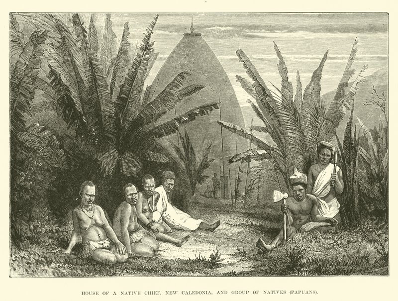 हाउस ऑफ अ नेटिव के प्रमुख, न्यू कैलेडोनिया और मूल निवासी समूह, पापुआंस द्वारा अंग्रेजी स्कूल