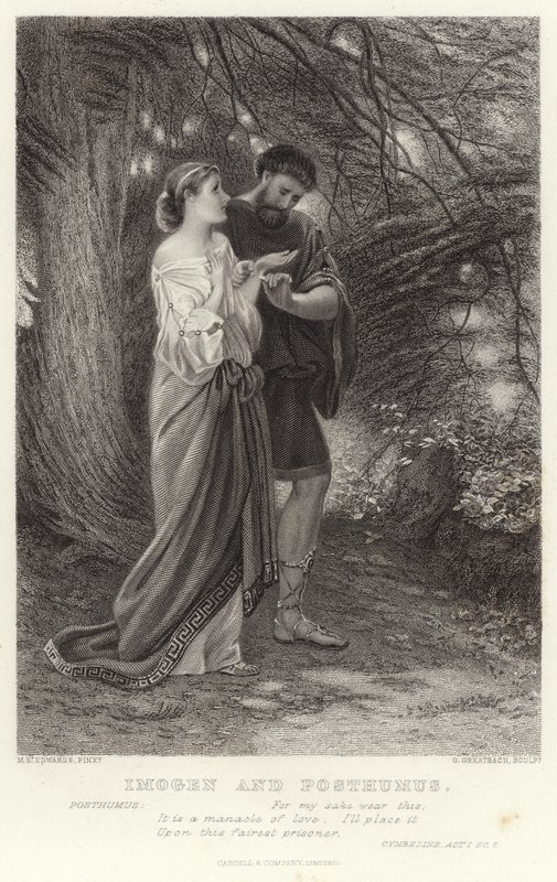 Imogen और Posthumus, Cymbeline, Act I, Sc 2 द्वारा अंग्रेजी स्कूल