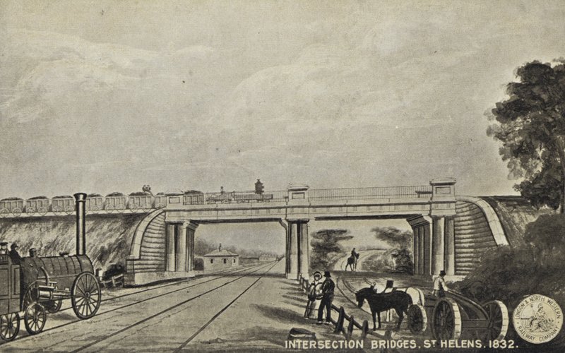 इंटरसेक्शन ब्रिज, सेंट हेलेंस, 1832 द्वारा अंग्रेजी स्कूल