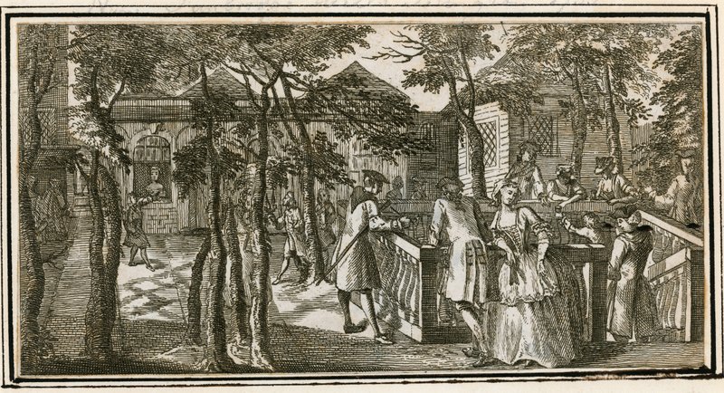 इस्लिंगटन स्पा, पहले न्यू टुनब्रिज वेल्स, 1735 द्वारा अंग्रेजी स्कूल