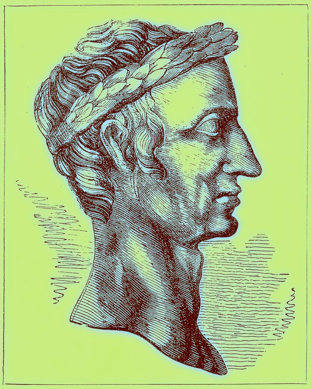 जूलियस सीज़र, द इलस्ट्रेटेड हिस्ट्री ऑफ़ द वर्ल्ड का चित्रण, c.1880 (डिजिटल रूप से उन्नत छवि) द्वारा अंग्रेजी स्कूल