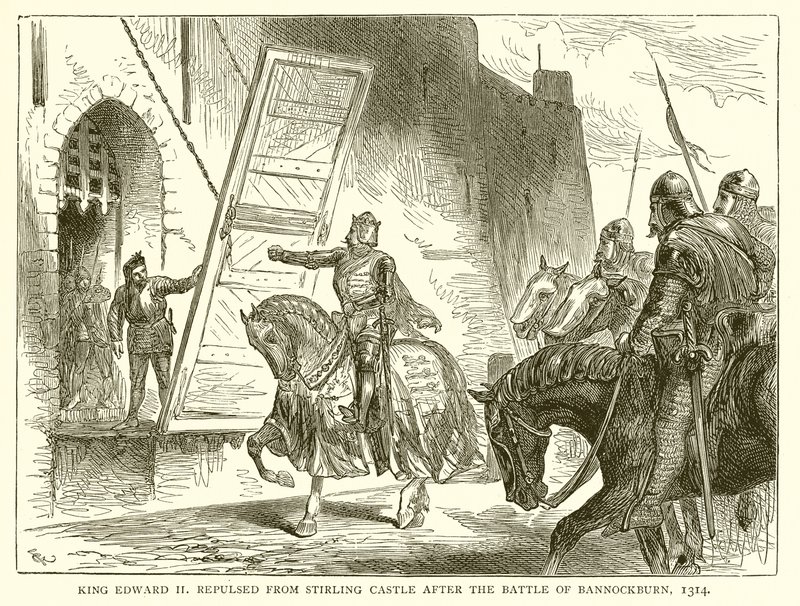 बैनॉकबर्न की लड़ाई के बाद राजा एडवर्ड II स्टर्लिंग कैसल से 1314 में वापस आया द्वारा अंग्रेजी स्कूल