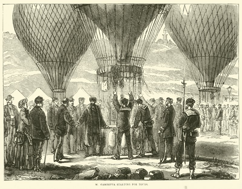 एम गैम्बेटा पर्यटन के लिए शुरू, नवंबर 1870 द्वारा अंग्रेजी स्कूल