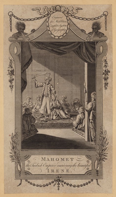 महोमेट, तुर्की सम्राट सुंदर आइरीन की हत्या (उत्कीर्णन) द्वारा अंग्रेजी स्कूल