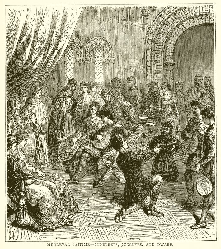 Mediaeval Pastime - Minstrels, Jugglers, और बौना द्वारा अंग्रेजी स्कूल