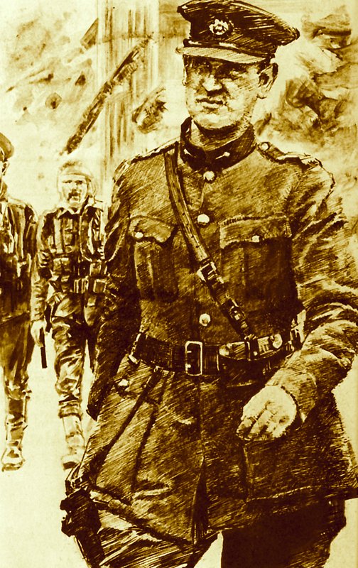 माइकल कोलिन्स, आयरलैंड में 1916 में ईस्टर विद्रोह में विद्रोहियों के नेता द्वारा अंग्रेजी स्कूल
