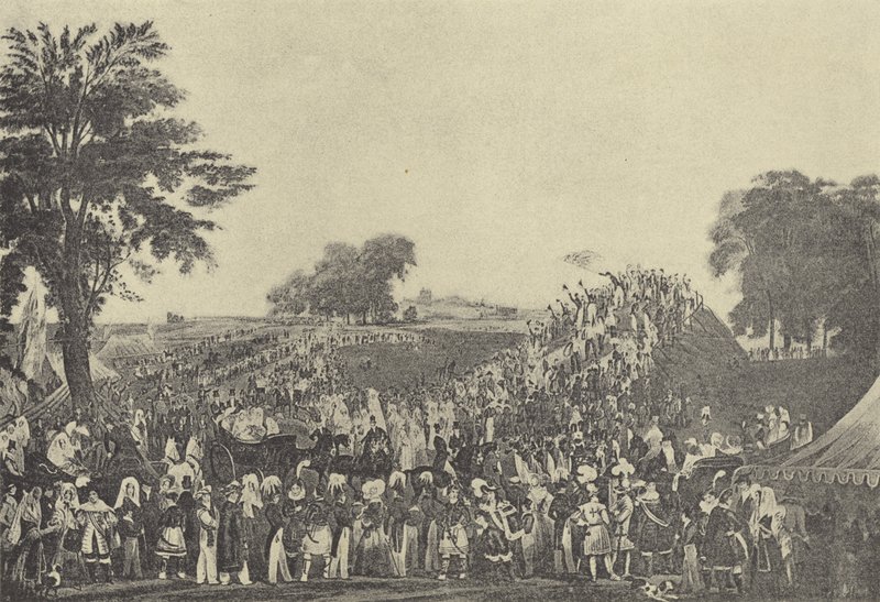 साल्ट हिल में मोंटेम समारोह, 1838 (गुरुत्वाकर्षण) द्वारा अंग्रेजी स्कूल