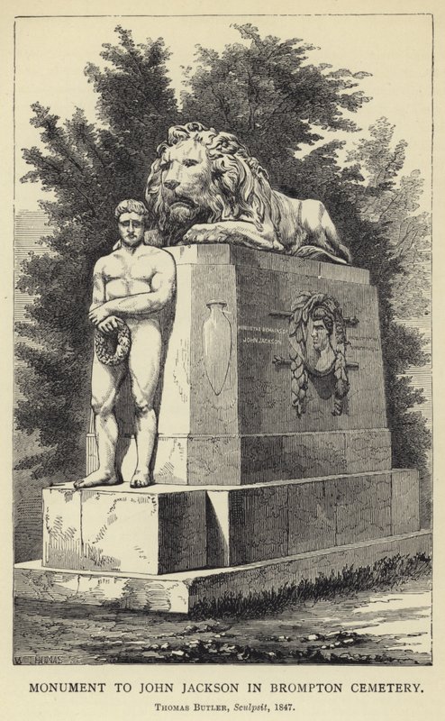 1847 में ब्रॉम्पटन कब्रिस्तान, थॉमस बटलर, जॉन जैक्सन को स्मारक द्वारा अंग्रेजी स्कूल
