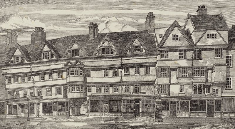 Holborn Bars, लंदन में पुराने घर द्वारा अंग्रेजी स्कूल