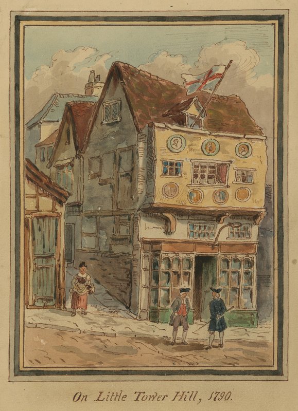 लिटिल टॉवर हिल, लंदन में, 1790 द्वारा अंग्रेजी स्कूल