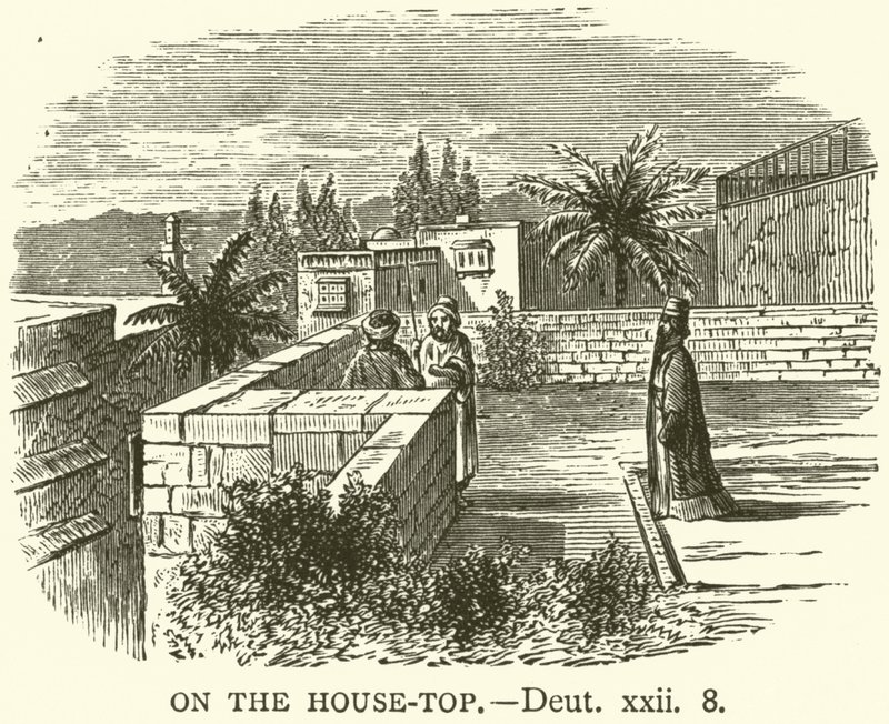 हाउस-टॉप पर, Deut, xxii, 8 (उत्कीर्णन) द्वारा अंग्रेजी स्कूल