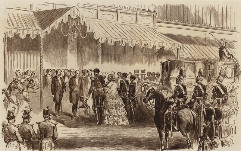 क्रिस्टल पैलेस का उद्घाटन, महामहिम का आगमन, 1854 द्वारा अंग्रेजी स्कूल