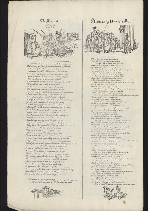 23 जुलाई 1835 को प्रकाशित ग्लासगो मेले के बारे में पत्रक से पृष्ठ (उत्कीर्णन) द्वारा अंग्रेजी स्कूल