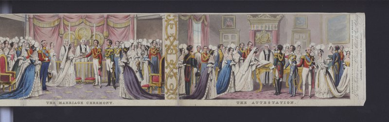 महारानी विक्टोरिया की शादी के चित्रमाला का हिस्सा, c.1840 (हाथ से रंगा हुआ एक्वाटिंट) द्वारा अंग्रेजी स्कूल