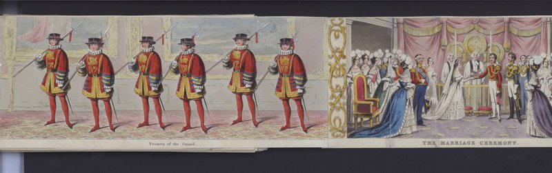 महारानी विक्टोरिया की शादी के चित्रमाला का हिस्सा, c.1840 (हाथ से रंगा हुआ एक्वाटिंट) द्वारा अंग्रेजी स्कूल