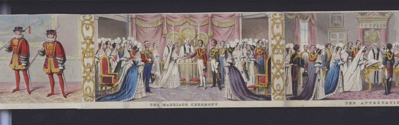 महारानी विक्टोरिया की शादी के चित्रमाला का हिस्सा, c.1840 (हाथ से रंगा हुआ एक्वाटिंट) द्वारा अंग्रेजी स्कूल