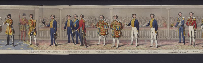 महारानी विक्टोरिया की शादी के चित्रमाला का हिस्सा, c.1840 (हाथ से रंगा हुआ एक्वाटिंट) द्वारा अंग्रेजी स्कूल