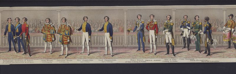 महारानी विक्टोरिया की शादी के चित्रमाला का हिस्सा, c.1840 (हाथ से रंगा हुआ एक्वाटिंट) द्वारा अंग्रेजी स्कूल