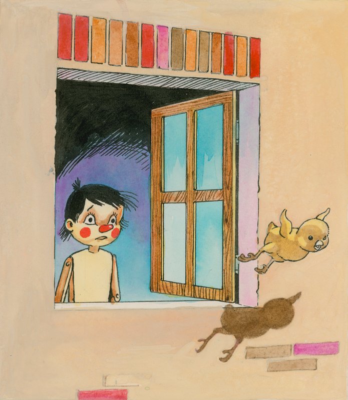 पिनोच्चियो (कागज पर गौचे) द्वारा अंग्रेजी स्कूल
