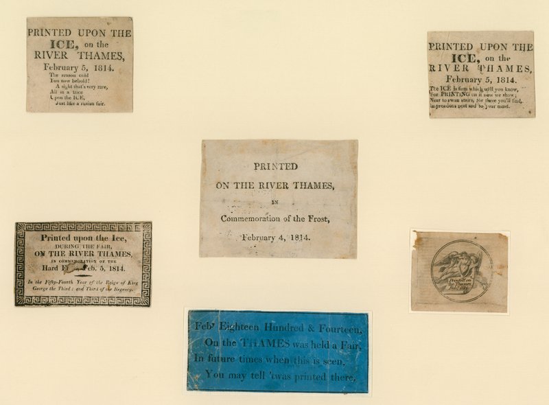 1814 के ठंढ मेले के मुद्रित स्मृति चिन्ह द्वारा अंग्रेजी स्कूल