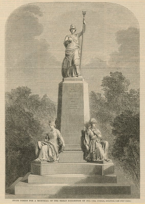 1851 के महान प्रदर्शनी के एक स्मारक के लिए पुरस्कार डिजाइन द्वारा अंग्रेजी स्कूल