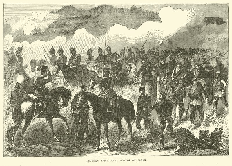 प्रशियन आर्मी कोर सेडान, 1870 सितंबर को आगे बढ़ रहा है द्वारा अंग्रेजी स्कूल