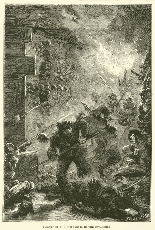 कैटकॉम्ब्स में विद्रोहियों का पीछा, मई 1871 द्वारा अंग्रेजी स्कूल